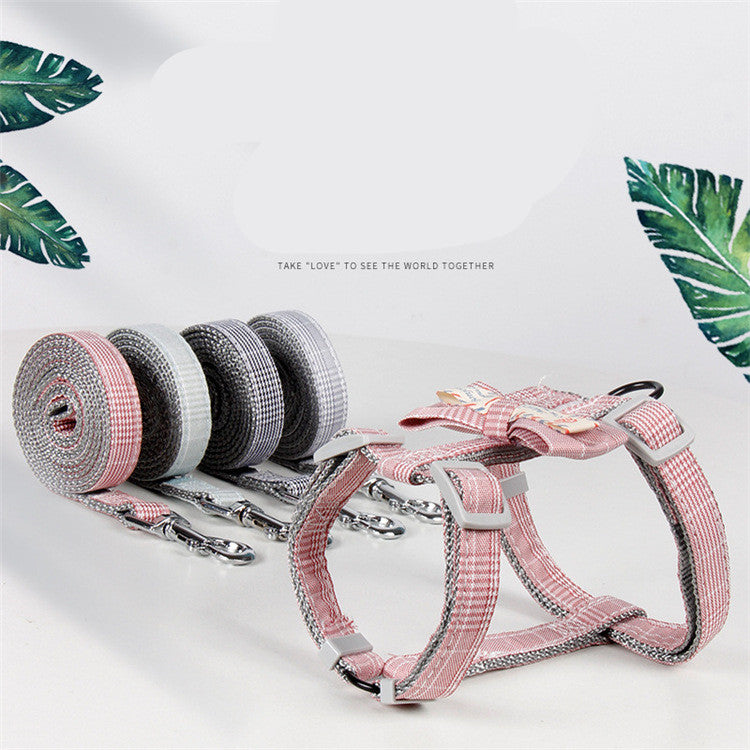 HKM-2086461 Pet Traction Rope with Fashionable Lattice Design for Small to Medium Dogs