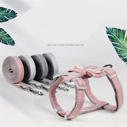 HKM-2086461 Pet Traction Rope with Fashionable Lattice Design for Small to Medium Dogs