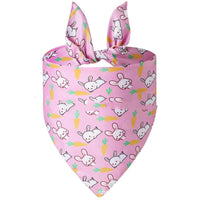 HKM-208659 Easter Bunny Dog Spit Towel Bandage - Triangular Polyester Design, Size L (70*48*48cm)