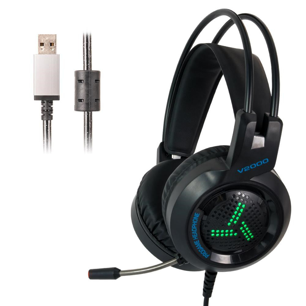 HKM-208659 Wired Gaming Headset with Microphone and 3.5mm/USB Connectivity, 1.5m Cord, 50mm Speaker Diameter