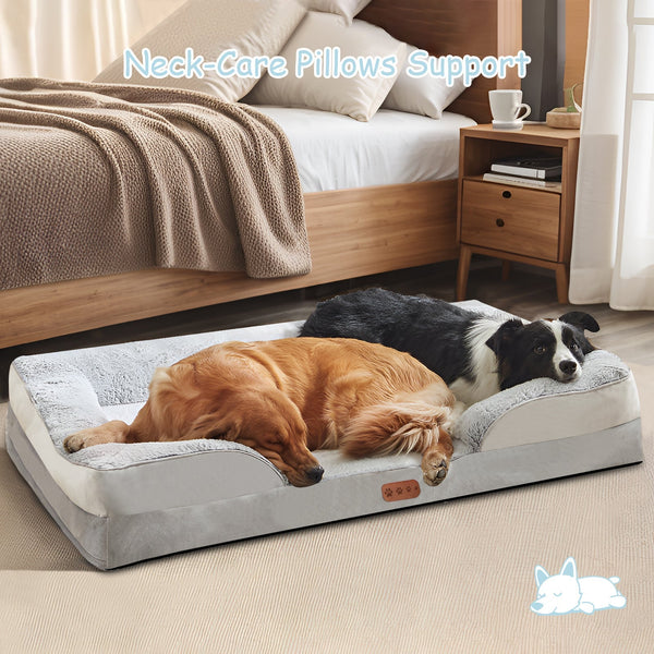 HKM-2086717 Detachable Memory Foam Pet Bed for All Seasons - Light Gray-Blue, Multiple Sizes Available
