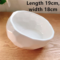 HKM-2086845 Ceramic Pet Food and Water Bowl with Oblique Mouth - Large Capacity, Available in Pink, White, and Blue