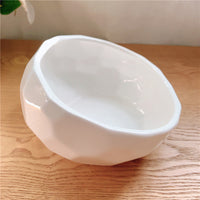 HKM-2086845 Ceramic Pet Food and Water Bowl with Oblique Mouth - Large Capacity, Available in Pink, White, and Blue