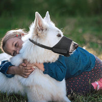 HKM-2088125 Comfortable Mesh Muzzle for Dogs, Adjustable Design for Safe Drinking and Panting, Prevents Biting and Chewing
