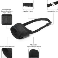 HKM-2088125 Comfortable Mesh Muzzle for Dogs, Adjustable Design for Safe Drinking and Panting, Prevents Biting and Chewing