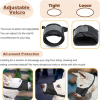 HKM-2088125 Comfortable Mesh Muzzle for Dogs, Adjustable Design for Safe Drinking and Panting, Prevents Biting and Chewing