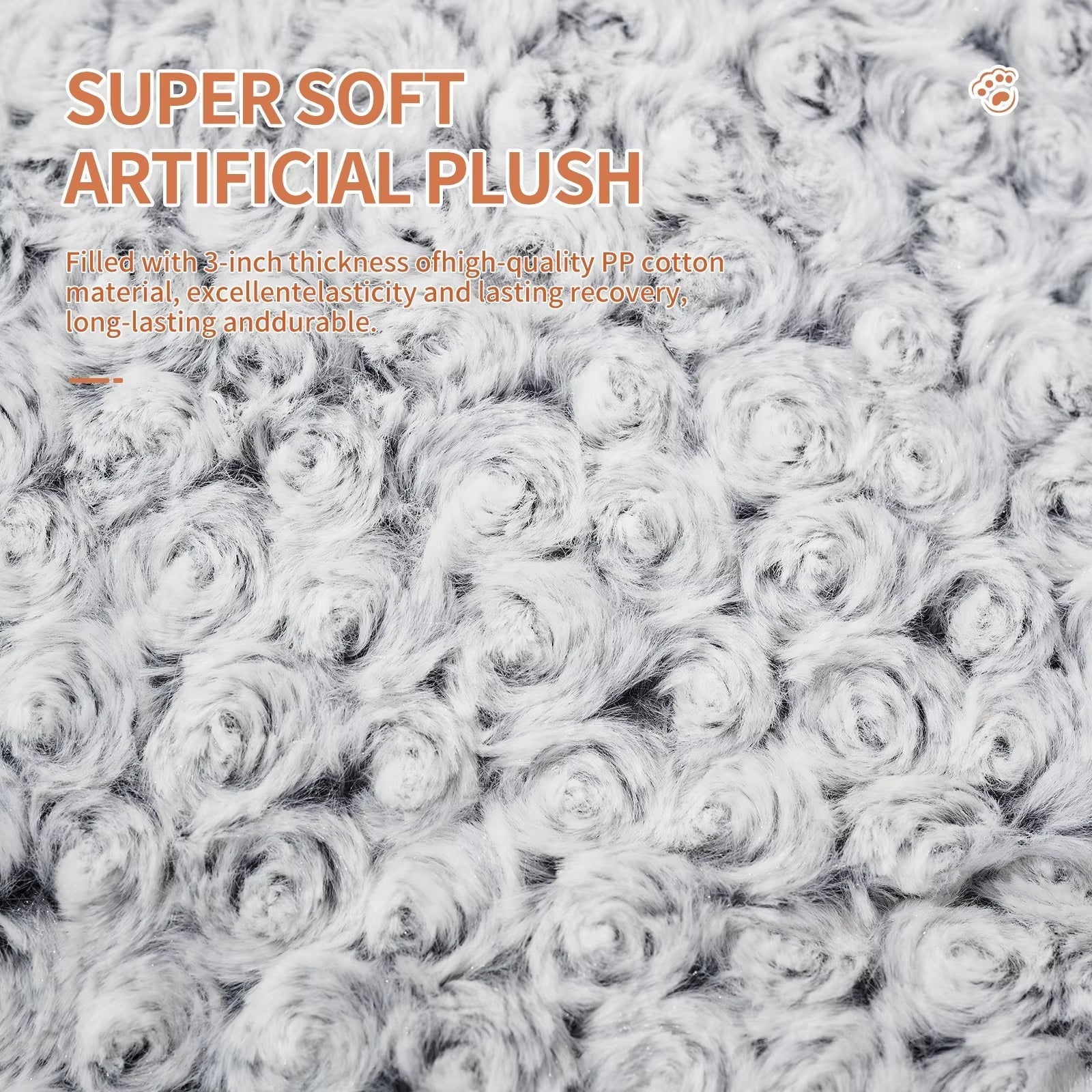 HKM-2088509 Plush Washable Dog Bed with Anti-Slip Base for Comfort and Support - Ideal for Home and Travel