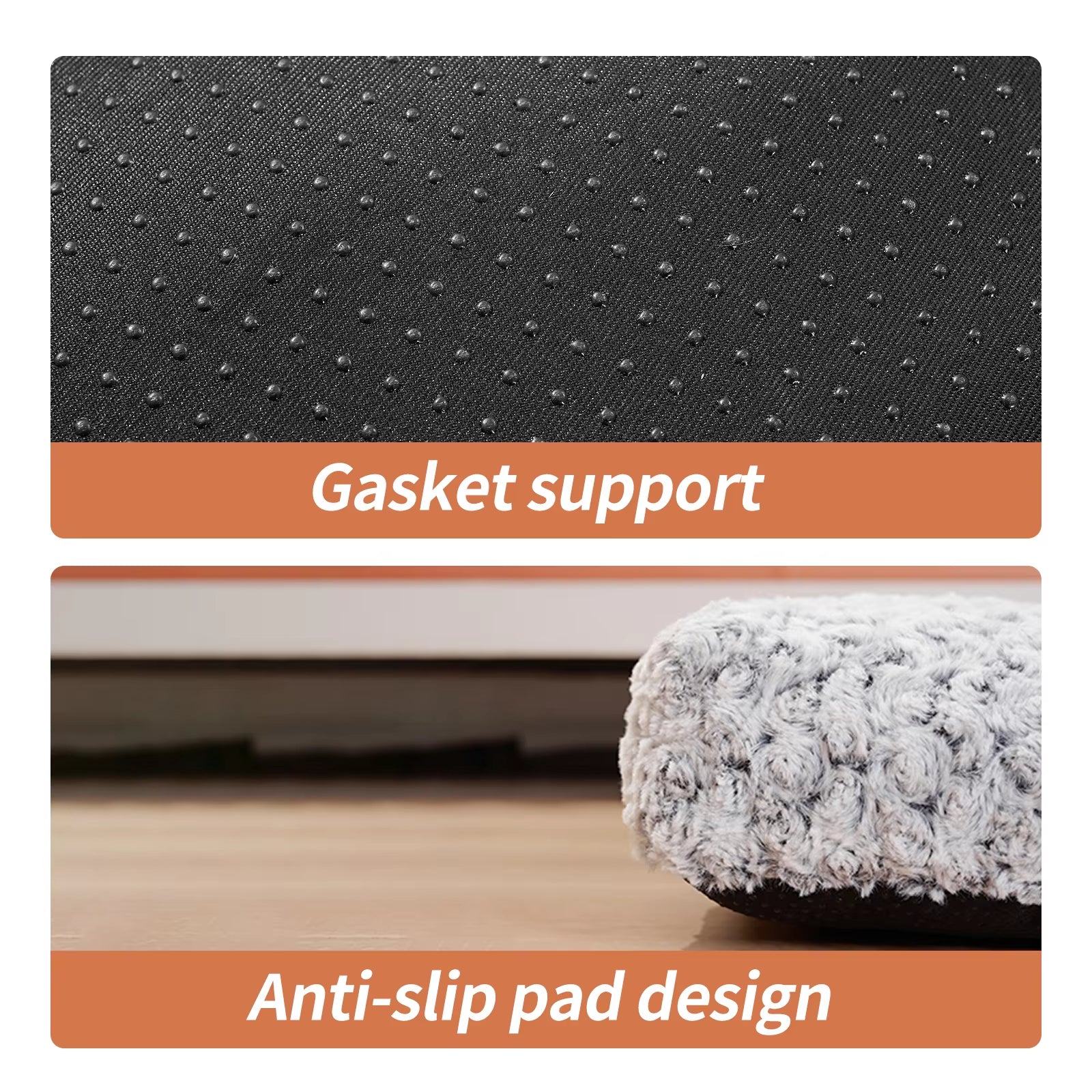 HKM-2088509 Plush Washable Dog Bed with Anti-Slip Base for Comfort and Support - Ideal for Home and Travel