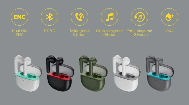 HKM-208915 Dual Mic Noise Cancelling Waterproof TWS Earbuds with Fast Charging