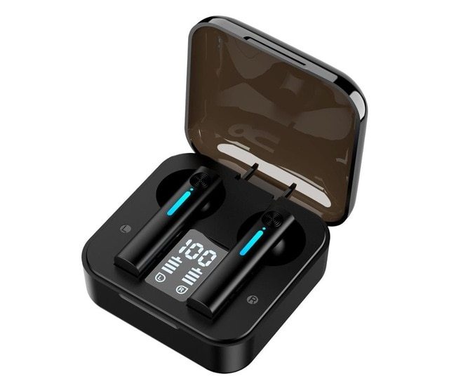 HKM-208979 Bluetooth Earphones with Battery Display, Call & NFC Functions, Voice Control, Dual Connection - Available in Black, White, Pink