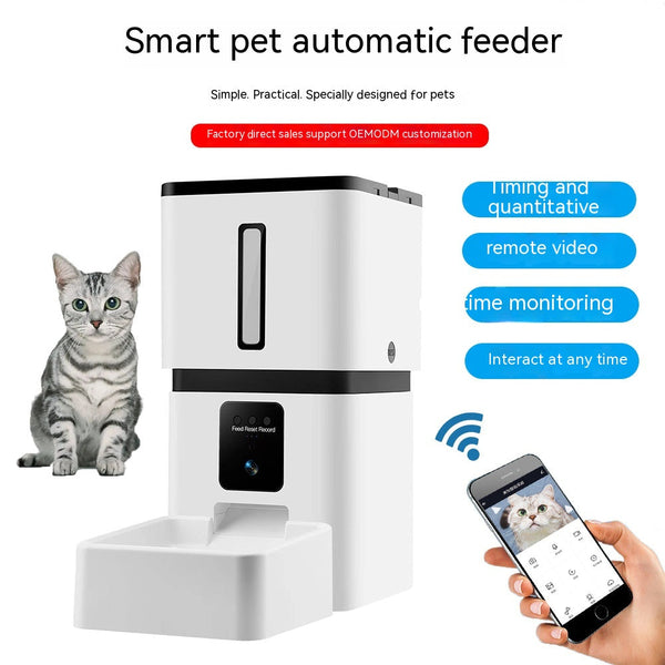 HKM-2090429 Automatic Wi-Fi Cat and Dog Feeder with 8L Capacity and Timer Function