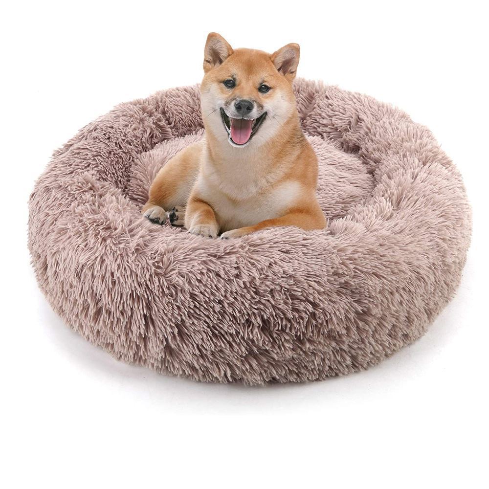 HKM-2090685 Warm Plush Round Doghouse for Autumn and Winter - Various Sizes Available