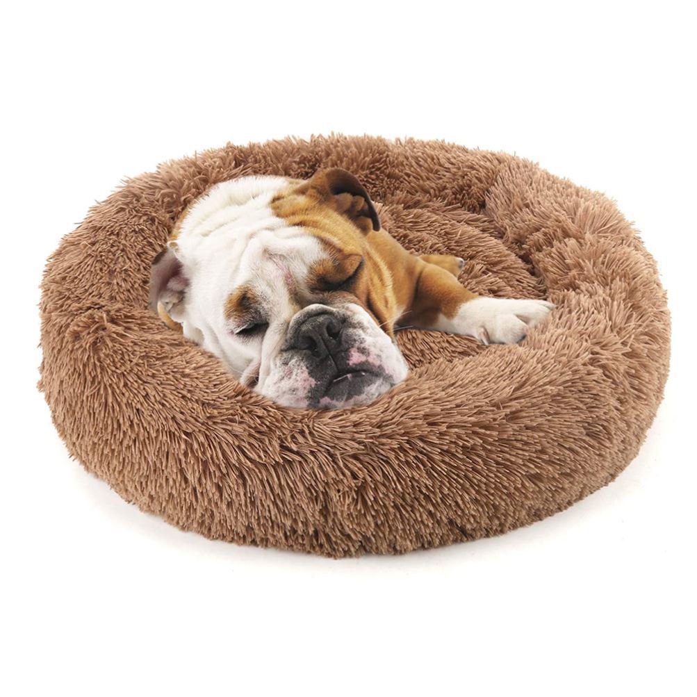 HKM-2090685 Warm Plush Round Doghouse for Autumn and Winter - Various Sizes Available