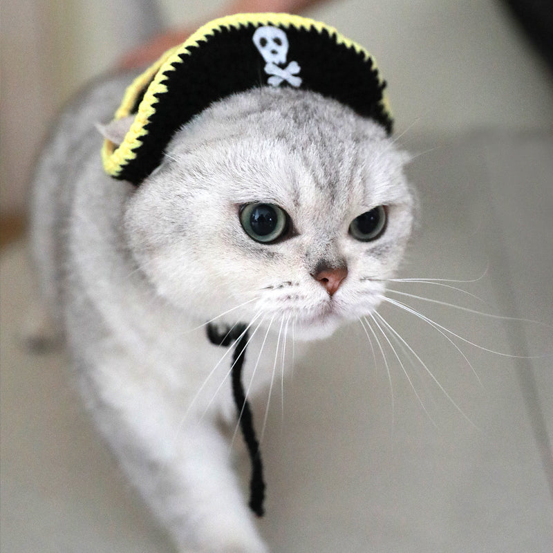 HKM-2091453 Handmade Pirate Hat for Small Pets - Ideal for Kittens and Cats