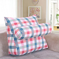 HKM-209235 Detachable Triangle Bedside Cushion with Scottish Plant Design, Canvas, 60x50x22 cm