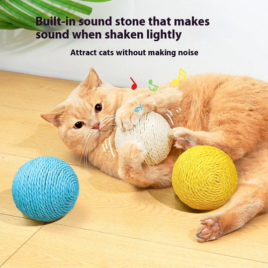 HKM-2092605 Oversized Sisal Ball Pet Toy in Various Colors – Relieve Stress and Engage Playtime