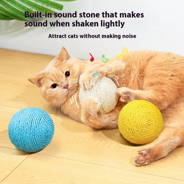 HKM-2092605 Oversized Sisal Ball Pet Toy in Various Colors – Relieve Stress and Engage Playtime
