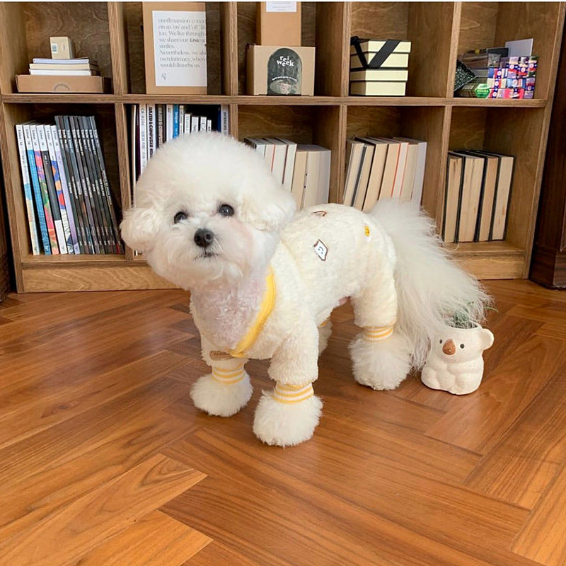 HKM-2092989 Sherry VIP Leisure Four-Legged Clothing for Small Dogs - Toast Color, XS to XL Sizes Available