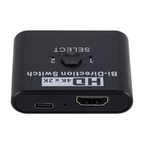 HKM-209747 8K 60Hz HDMI Bidirectional Switcher with 2 Inputs and 1 Output for Dual Monitor Setup