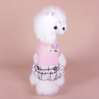 HKM-2098749 Cozy Four-Legged Autumn and Winter Dog Clothes in Pink and Beige, Cotton Material, Sizes XS-XXL