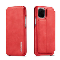 HKM-209939 Ultra-Thin Flip Holster Case for iPhone SE 2020, 11 Pro Max, 11, XS Max, 12 Mini, and More - Durable PU+PC Material