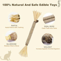 HKM-2099645 Silvervine Cat Chew Sticks for Dental Care - Natural and Edible Chew Toys for Indoor Cats