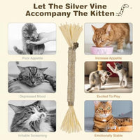 HKM-2099645 Silvervine Cat Chew Sticks for Dental Care - Natural and Edible Chew Toys for Indoor Cats