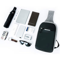 HKM-210131 Men's Korean Style Casual Shoulder Messenger Bag - Soft Polyester, 20L Capacity, Blue/Black/Gray