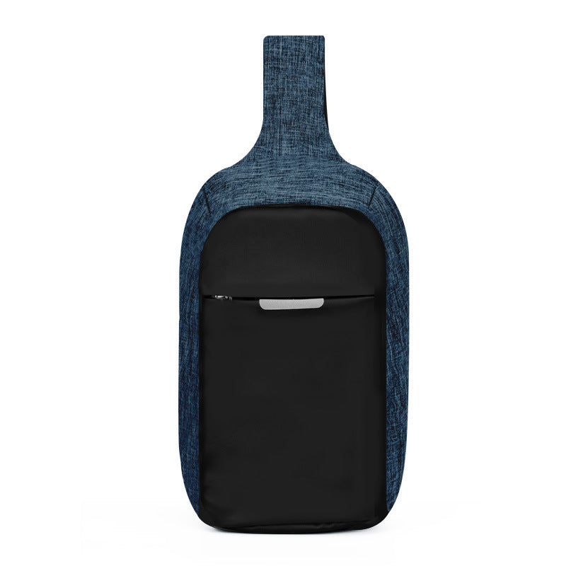 HKM-210131 Men's Korean Style Casual Shoulder Messenger Bag - Soft Polyester, 20L Capacity, Blue/Black/Gray