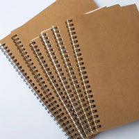 HKM-210195 Customisable A4/A5 Spiral Bound Hardcover Journal with Kraft Paper for School and Business Use