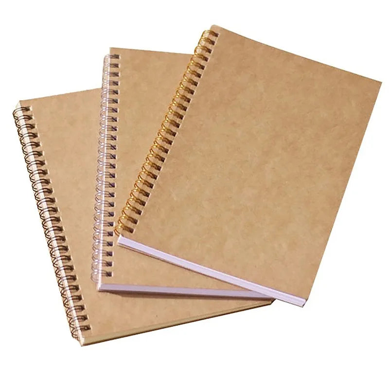 HKM-210195 Customisable A4/A5 Spiral Bound Hardcover Journal with Kraft Paper for School and Business Use