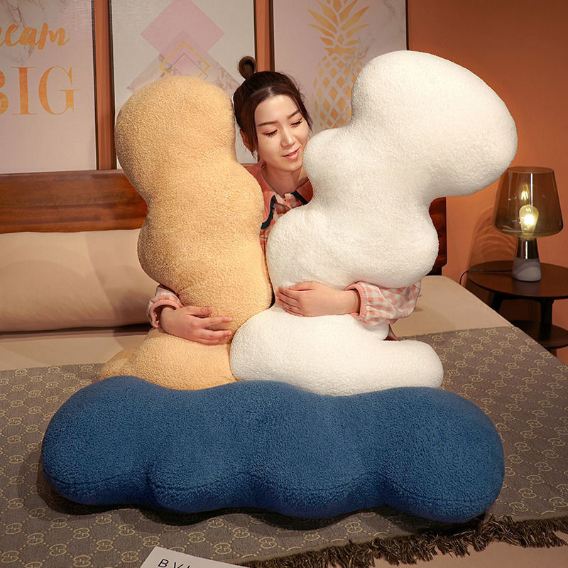 HKM-210195 Cute Wave Pillow in Various Colors - Modern Cloud Velvet Long Pillow (100cm)