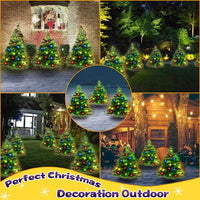 HKM-210195 Solar Powered Multicolor LED Christmas Tree Pathway Lights - 2/4/6 Pack Options