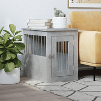 HKM-2102205 Furniture-Style Dog Cage with Steel Bars and Engineered Wood, Double Function as Pet Crate and Side Table