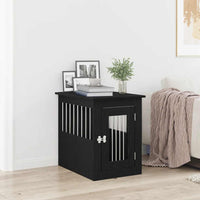 HKM-2102205 Furniture-Style Dog Cage with Steel Bars and Engineered Wood, Double Function as Pet Crate and Side Table