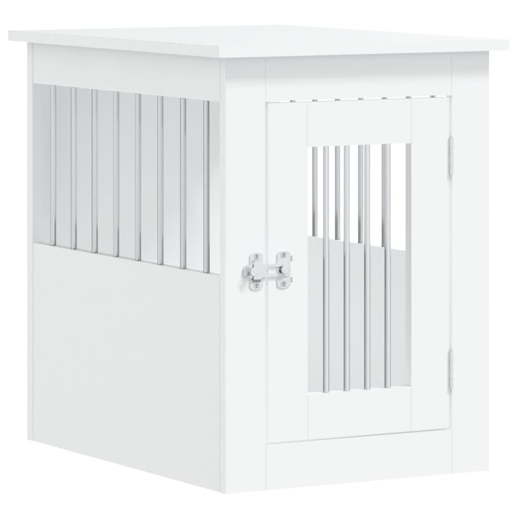 HKM-2102205 Furniture-Style Dog Cage with Steel Bars and Engineered Wood, Double Function as Pet Crate and Side Table