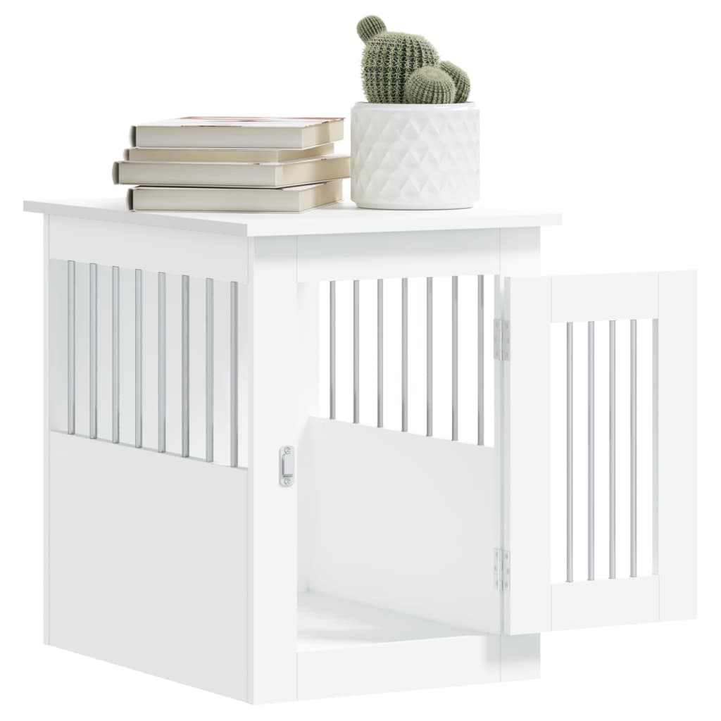 HKM-2102205 Furniture-Style Dog Cage with Steel Bars and Engineered Wood, Double Function as Pet Crate and Side Table