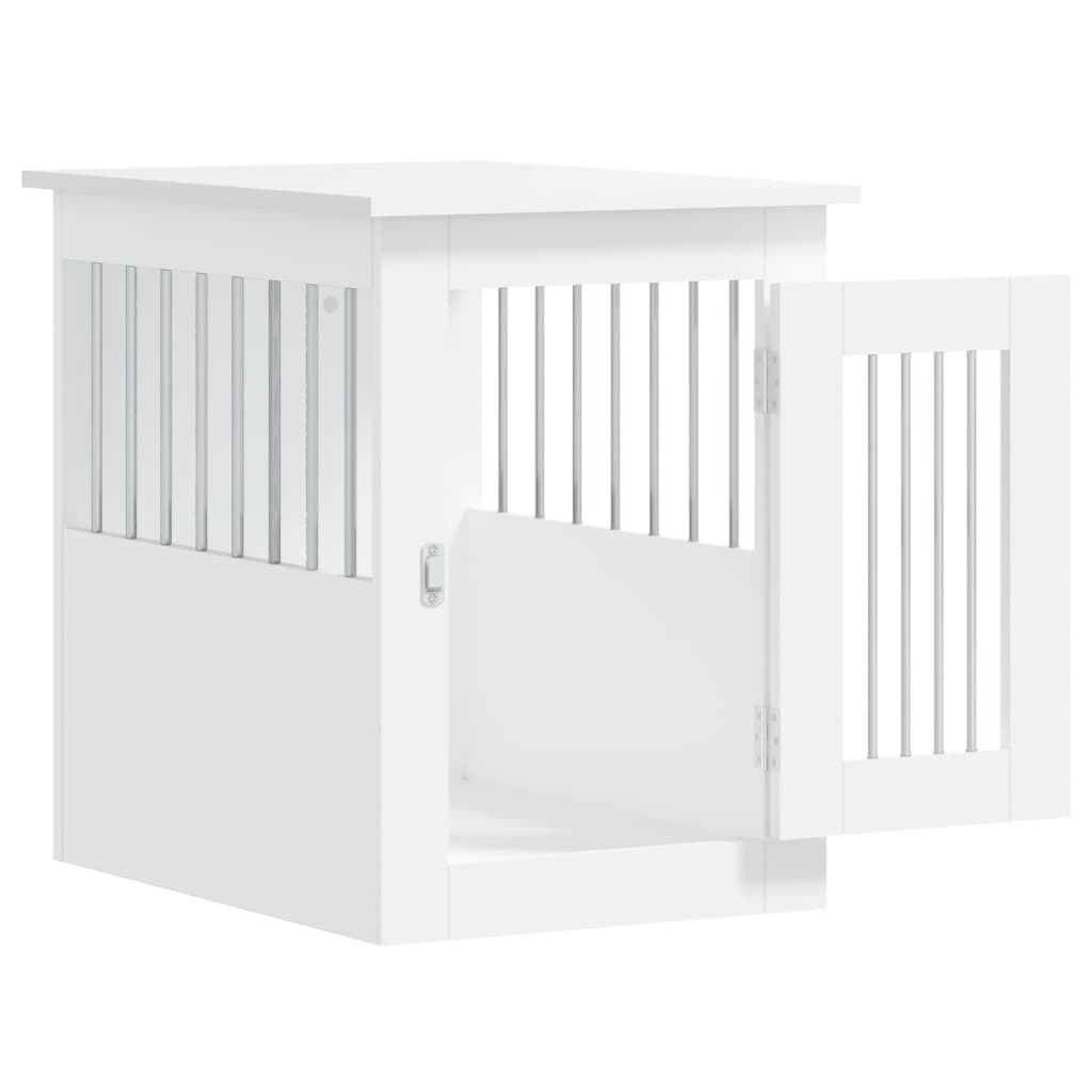 HKM-2102205 Furniture-Style Dog Cage with Steel Bars and Engineered Wood, Double Function as Pet Crate and Side Table
