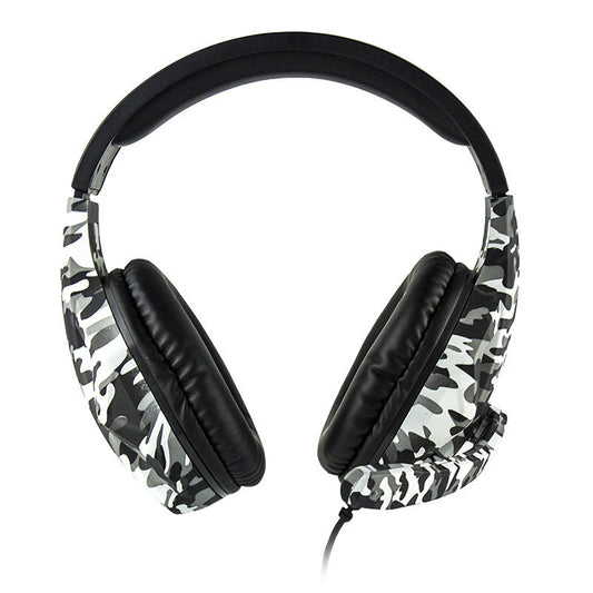 HKM-210259 Light-Up Wired Gaming Headset with Camouflage Design for PS4
