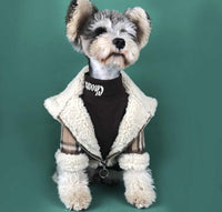 HKM-2102717 Padded High Neck Long Sleeve Shirt for Dogs and Cats in Brown, Black, Gray