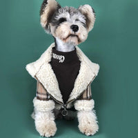HKM-2102717 Padded High Neck Long Sleeve Shirt for Dogs and Cats in Brown, Black, Gray