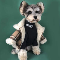 HKM-2102717 Padded High Neck Long Sleeve Shirt for Dogs and Cats in Brown, Black, Gray