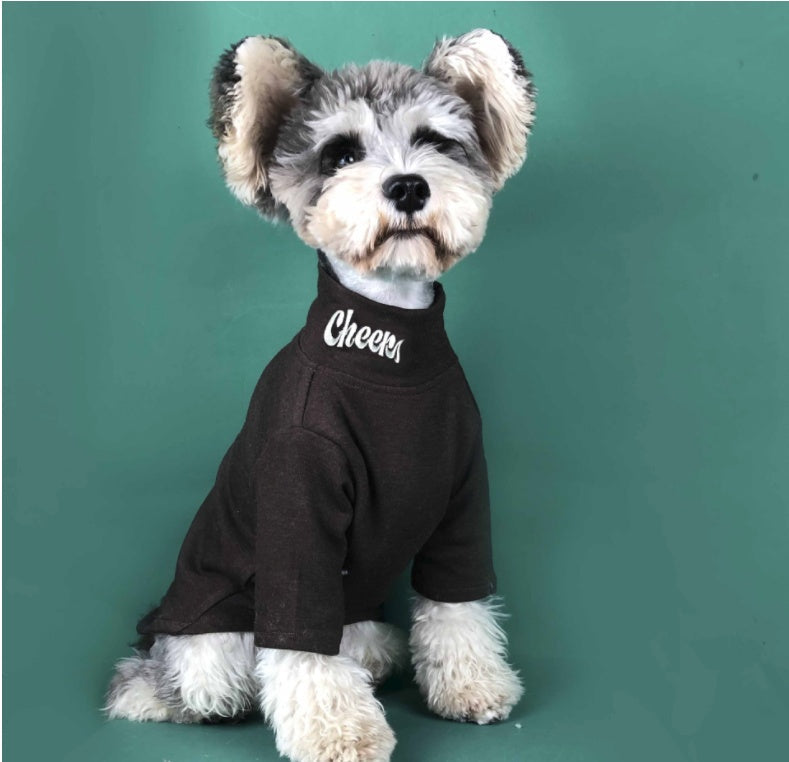 HKM-2102717 Padded High Neck Long Sleeve Shirt for Dogs and Cats in Brown, Black, Gray