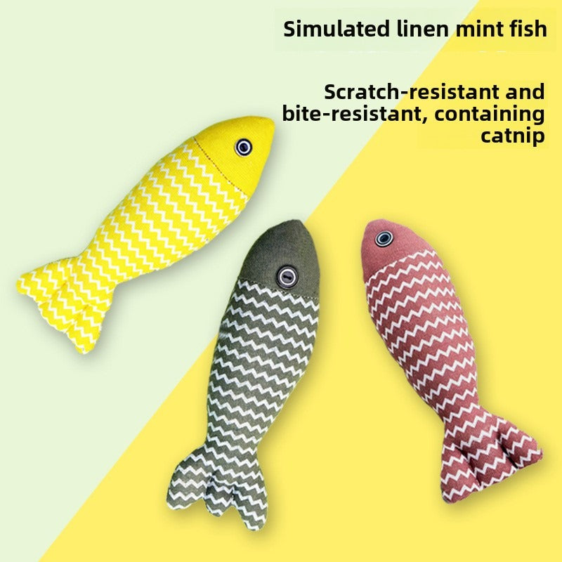 HKM-2102973 Interactive Cat Mint Fish Toy – Random Colors, Ideal for Cats of All Ages