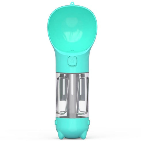 HKM-2103997 Multi-Functional Pet Water Bottle with Waste Bag and Shovel, 300ml - Available in Yellow, Pink, Blue, Green