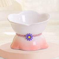 HKM-2104125 Ceramic Cat Bowl with Floral Gradient Design, 250ml Capacity, Multiple Color Options
