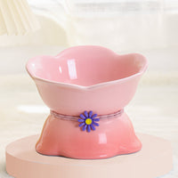 HKM-2104125 Ceramic Cat Bowl with Floral Gradient Design, 250ml Capacity, Multiple Color Options
