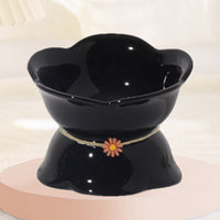 HKM-2104125 Ceramic Cat Bowl with Floral Gradient Design, 250ml Capacity, Multiple Color Options