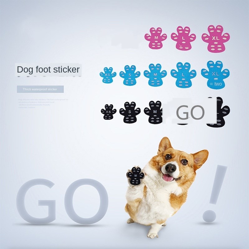 HKM-2104765 Invisible Anti-Slip Dog Foot Patch, Non-Slip Silica Gel Insoles for Dogs, Summer Protection, Four Pieces Set