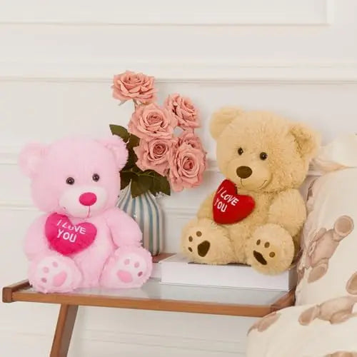 HKM-210515 12-Inch Pink Soft Plush Teddy Bear Toy for Kids and Adults - Ideal Valentine's Day Gift